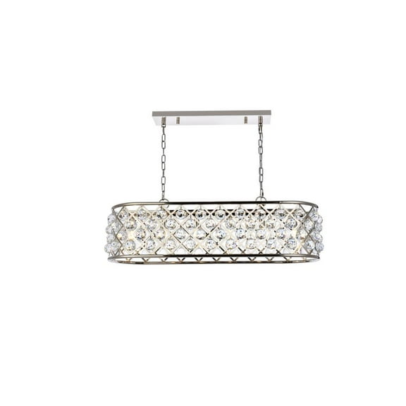 1216 Madison Collection Pendant Lamp L:40in W:13in H:15in Lt:6 Polished Nickel Finish Royal Cut Crystal (Clear)