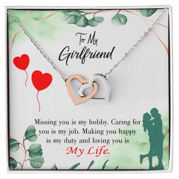 To My Girlfriend Loving You is My Life Inseparable Necklace