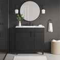 thumbnail image 2 of Modway Miles 36" Wood Bathroom Vanity with Tapered Legs in White/Black, 2 of 11