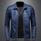 thumbnail image 5 of Chaqueta de cuero con cuello alto Chaqueta de moda para hombre Chaqueta de cuero de primavera Chaqueta ajustada y atractiva para primavera y otoño para hombre, 5 of 5