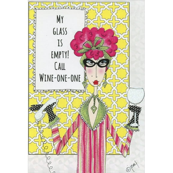 Pictura Wine-One-One Dolly Mamas Funny / Humorous Feminine Birthday Card for Her / Woman