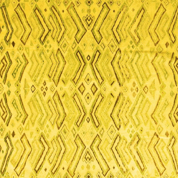Ahgly Company Indoor Square Solid Yellow Modern Area Rugs, 7' Square