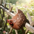 thumbnail image 4 of 2pc Garden Chicken Fence Ornament, Ornamental Decorative Piece, Multicolor, Plastic, Fence or Balcony Landscape Display, 12x11x10cm, 4 of 6