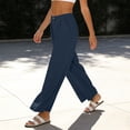 thumbnail image 4 of Womens Pants Elastic Waist Straight Leg Solid Color Casual Pocket PantsWomens Pants Elastic Waist Straight Leg Solid Color Casual Pocket Pants, 4 of 7