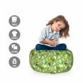 thumbnail image 2 of Pig Storage Toy Bag Chair, Creatures Barnyard Themed Pattern with Sheep Cows Chicken Ducks, Stuffed Animal Organizer Washable Bag, Small Size, Lime Green Multicolor, by Ambesonne, 2 of 3