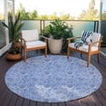 thumbnail image 6 of Addison Rugs Chantille Indoor/Outdoor Transitional Floral Blue Washable Round Rug, 8' x 8', 6 of 6