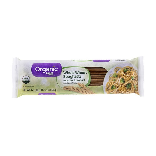 Great Value Organic Whole Wheat Spaghetti, 17.6 oz