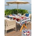 thumbnail image 5 of Rectangle Outdoor Tablecloth With Umbrella Hole And Zipper– Gnomes 4th of July Waterproof Patio Table Cover for Party, Picnic, Backyard, 60"x102" , Patriotic Red Blue Stars Black White Plaid, 5 of 8