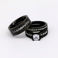 thumbnail image 5 of Black Matching Rings His Her Rings Couple Rings 1CT CZ Women Wedding Ring Sets, 5 of 7