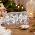 thumbnail image 5 of ZENVIVE Glittered Pinecone Christmas Ornaments, Set of 6 with Gold Caps and Hanging Loops, Festive Holiday Xmas Tree Party Home Indoor Display, Silver Glitter, 5 of 5