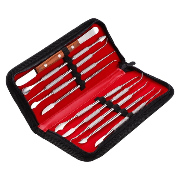 WRITWAA Black Stainless Steel Wax Carving Tool Set for Sculpting, Clay Modeling, Cutting, Shaping, and Precision Crafting Work