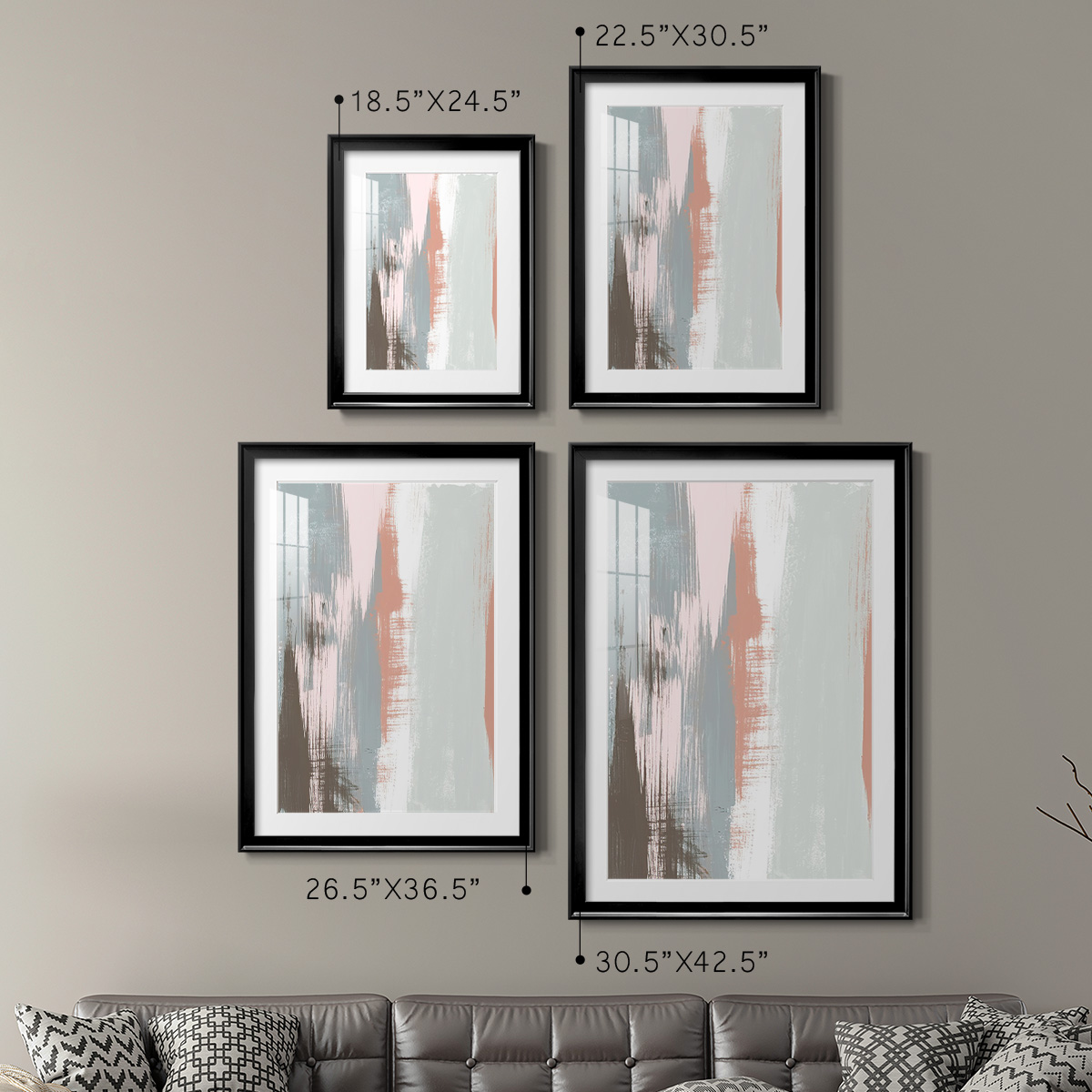 Wexford Home Sandstone Peel I Premium Framed Print, 22.5" x 30.5" - Ready to Hang, Black (Set of 2)