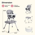 thumbnail image 4 of HARPPA 8-in-1 Baby High Chair, Convertible Feeding Chair for Babies and Toddlers, Gray, 4 of 10