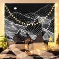thumbnail image 1 of Papel pintado para pared estilo nórdico para fotos, papel pintado para dormitorio con montañas, tejido de terciopelo grueso, 200x150cm, con lámpara starlight de 6m., 1 of 3
