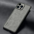 thumbnail image 4 of Case Designed for iPhone 13 Pro Max, Slim Fit Classic PU Leather Shockproof Anti-Slip Lightweight Wireless Charging Vintage Phone Case Cover for iPhone 13 Pro Max, Gray, 4 of 10
