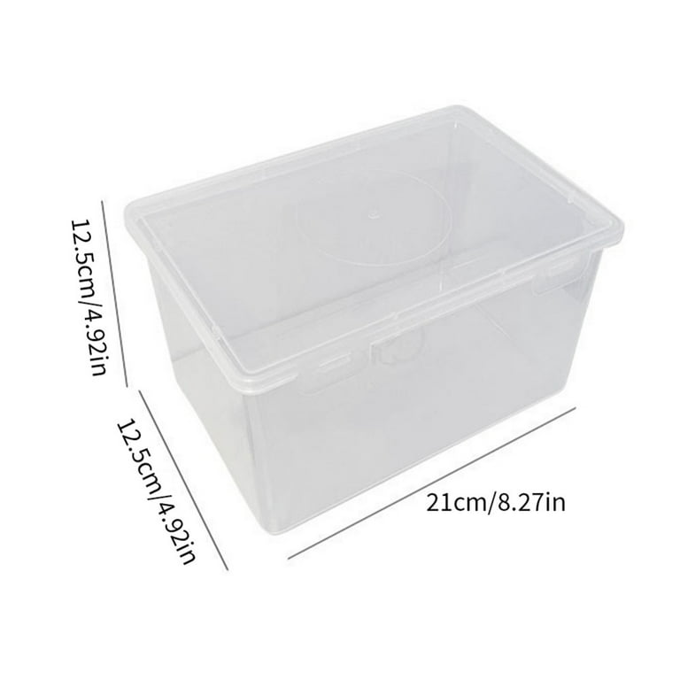 Simple Large Capacity Storage Box Miscellaneous Storage Box Snack Box  Durable With Box Lid, Clear