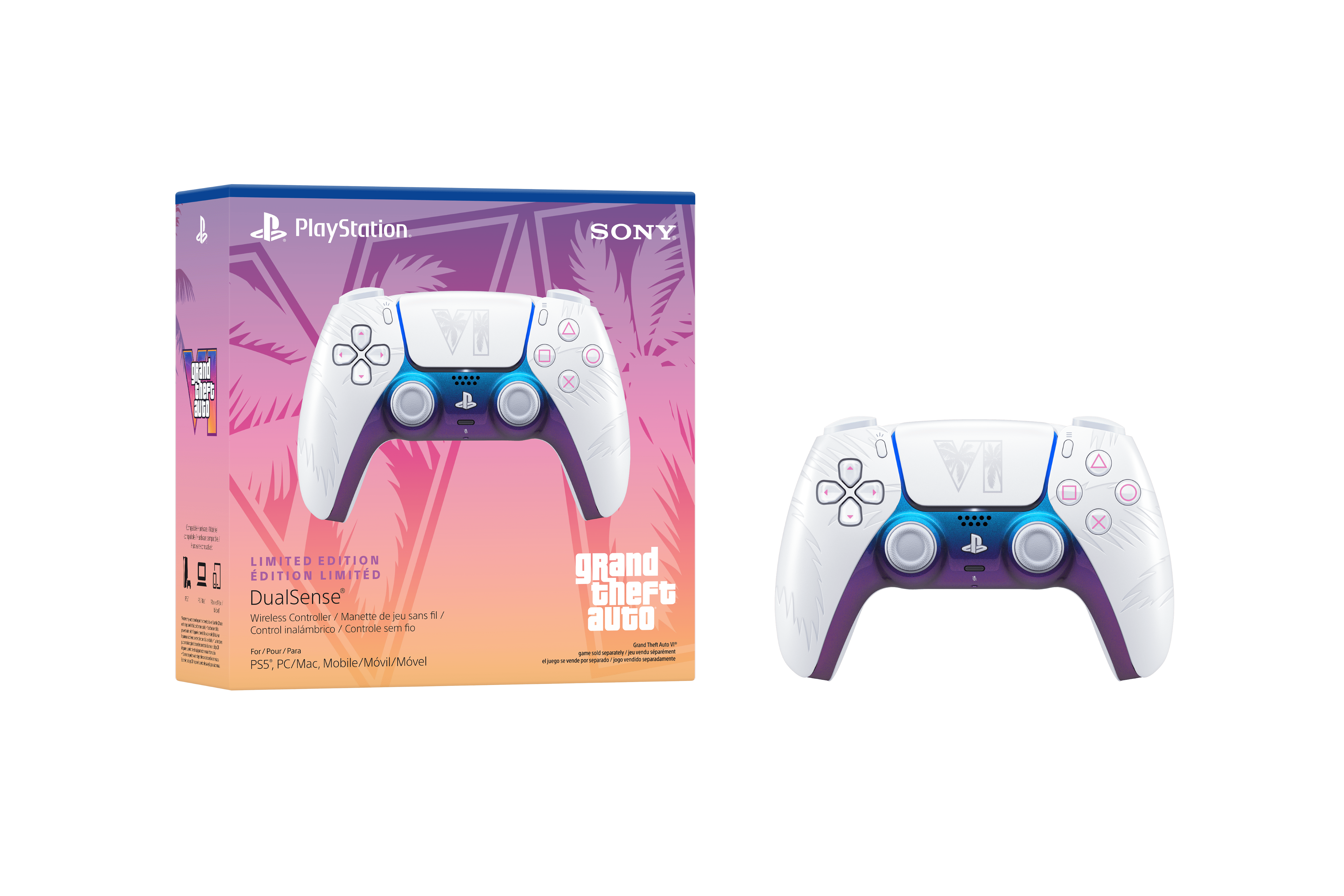 PS5 DualSense® Wireless Controller – Grand Theft Auto VI White Limited Edition