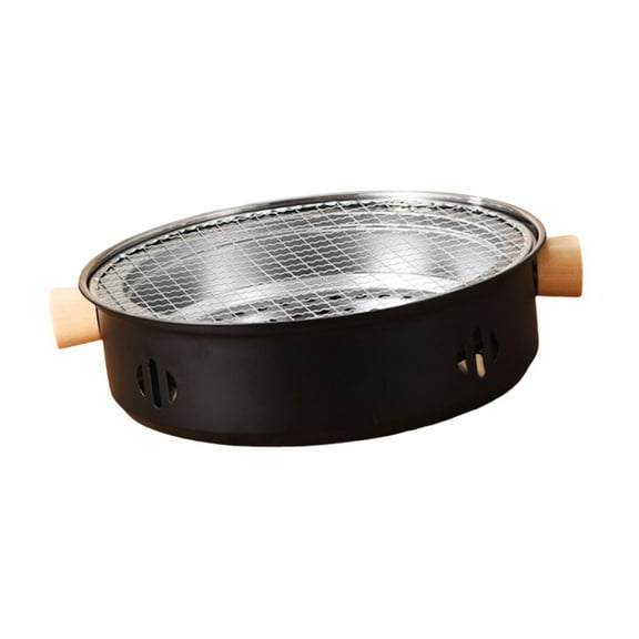 Fzaqwen Barbecue Stoves Barbecue Cooker Compact Tea and Meat Roasting Oven Camping Grill black