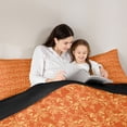 thumbnail image 5 of Feelyou Orange Damask Flower Queen Comforter Set, Tribal Gothic Skull Bedding Set, 3pcs, 5 of 8