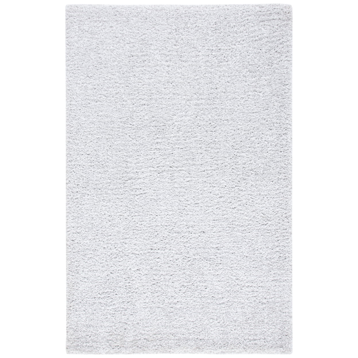 SAFAVIEH Ultimate Atanas Solid Plush Polyester Shag Area Rug, Silver/Ivory, 3' x 5'
