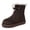 Coffee, variant on Winter Boots for Women Slip on Warm Fuzzy Lined Casual Thick Sole Wide Width Round Toe Lightweight Ankle Snow Booties