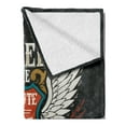 thumbnail image 2 of Motorcycle Soft Flannel Fleece Throw Blanket, Biker Motto Feel the Freedom Grunge Hand Drawn Illustration American Culture, Cozy Plush for Indoor and Outdoor Use, 50" x 60", Multicolor, by Ambesonne, 2 of 5