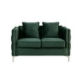 thumbnail image 2 of Bayberry Green Velvet Loveseat with 2 Pillows, 2 of 6