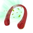 thumbnail image 1 of Ventilador de cuello portátil PenKou, refrigeración 360°, 3 velocidades, 4000 mAh, rojo, 1 of 6