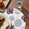 thumbnail image 3 of Shell Coral Coastal Round 13 Inch Placemats Set of 4, Nautical Summer Beach Ocean Sea HeatResistant Non Slip Place Mats for Dining Table, Wipeable Braided Kitchen Table Mats for Housewarming, 3 of 9