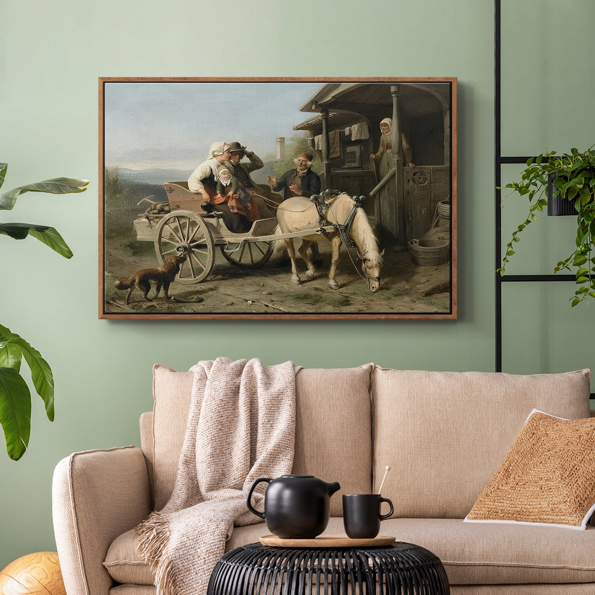 Vintage Landscape-CCXLIX By Wexford Home Framed in Walnut Wood Gallery Wrapped Canvas 17 in. x 25 in.
