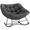 Black, variant on Outdoor Rocking Chair, Indoor Papasan Chair, Modern Rattan Wicker Lounge Chair for Bedroom, Living Room, Porch, Garden, Lawn-Dark Grey