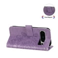 thumbnail image 5 of TECH CIRCLE for Google Pixel 8 Pro Wallet Case for Women, Card Holder Embossed Mandala Flower Flip PU Leather Magnetic Protective Kickstand Cover with Lanyard for Google Pixel 8 Pro 2023, Purple, 5 of 9