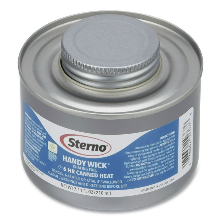 Handy Wick Chafing Fuel, Methanol, 6 Hour Burn, 7.11 oz Can, 24/Carton Handy Wick Chafing Fuel, Methanol, 6 Hour Burn, 7.11 oz Can, 24/Carton