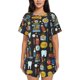 thumbnail image 1 of Fotbe Teeth Conjunto de Pijama Estampado para Mujer, 2 Piezas, Ropa de Dormir con Camiseta de Manga Corta y Shorts Suaves-Medium, 1 of 6