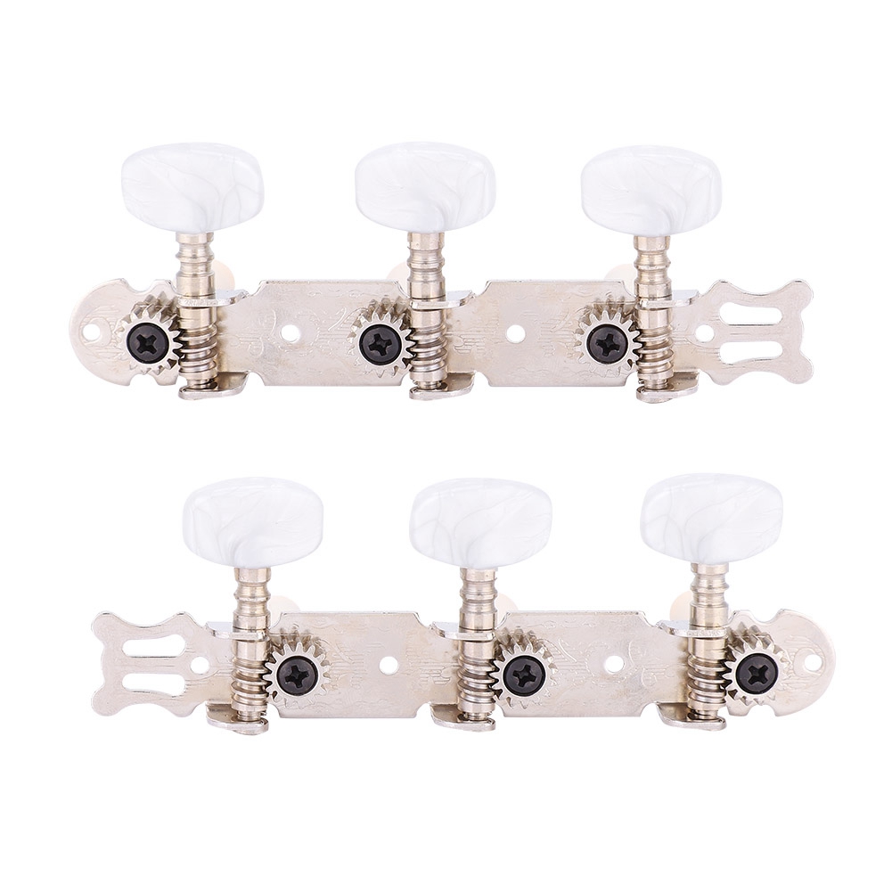 iFCOW Machine Heads 3+3 Acrylic Classical Guitar String Tuning Peg Tuners Machine Heads Silver