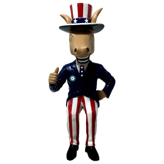 Democratic Donkey Mantle Mates Sitting Patriotic United States USA Bobblehead