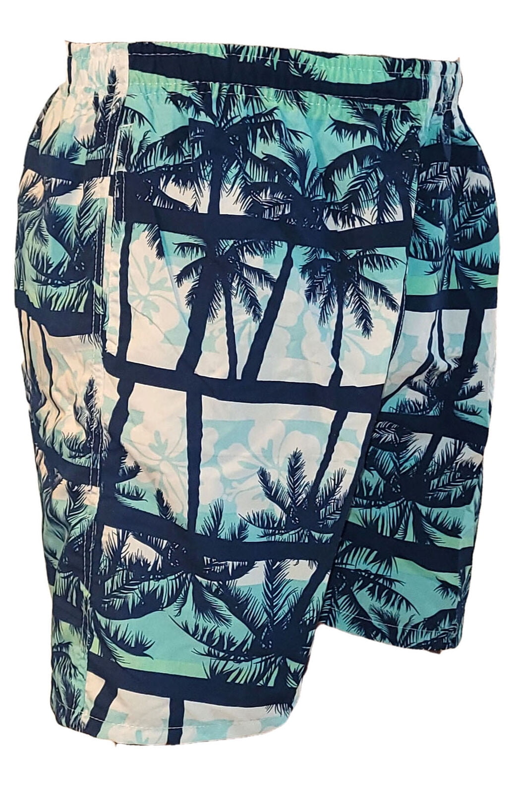 Swimming Trunks Beautiful and Simple Palm Tree Art Green Slim Fit Shorts for boywith Drawstring