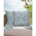 thumbnail image 6 of Pack of 2 Outdoor Pillow Covers, Pop Art Botanical Flowers Black Lines Blue Stripes Waterproof Square Throw Pillowcase Cushion Decorative Pillow Covers for Couch Patio Tent, 20x20 in, 6 of 6
