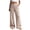 Khaki, variant on idosla Women's Summer Straight Casual Pants Wide Leg Pleated Palazzo Trousers Elastic Waist Lounge Pant (Black, M)