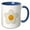 Blue/White, variant on 3drose, Smiling and Cute Daisy Flower, 11oz Two-tone Yellow Mug
