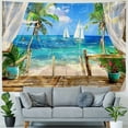 thumbnail image 4 of BCIIG  Ocean Beach Tapestry,Coconut Tree Tapestry Wall Hanging Palm Tree Tapestry Bohemian Tropical Paradise Sea Hawaii Landscape Tapestry Nature Scenery for Living Room,Home Decor…, 4 of 6