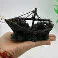 thumbnail image 3 of Walbest Fish Tank Decoration - Aquarium Accessories,Shipwreck Decor,Resin Material Sunken Ship Decorations for Fish Favors, multi,4.9"x2.5"x3.7", 3 of 7