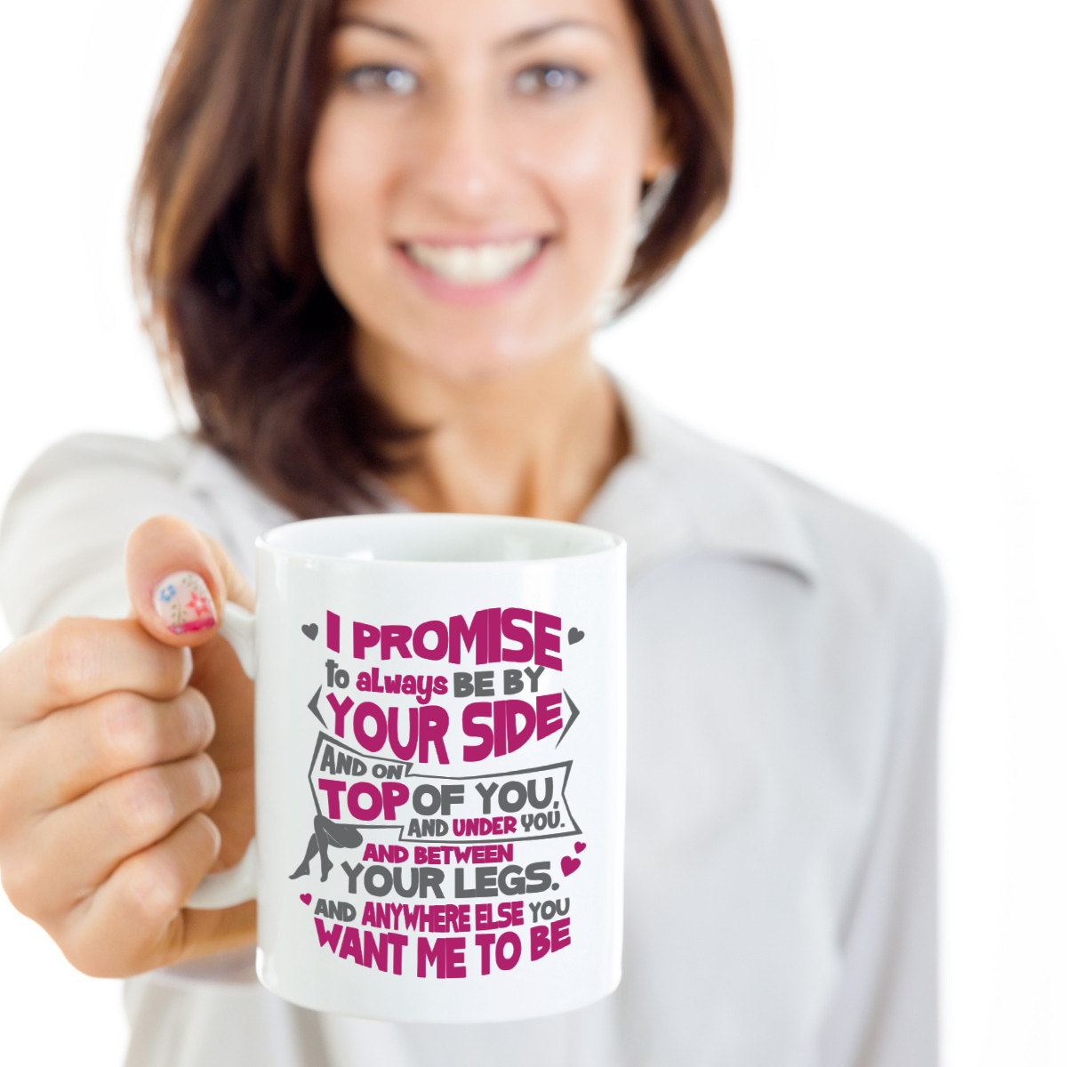 I Promise To Always Be By Your Side, Funny Valentines Day Coffee & Tea Gift Mug (11oz) - image 2 of 3