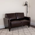 thumbnail image 2 of Flash Furniture Candler Park Upholstered Loveseat in Brown LeatherSoft, 2 of 6