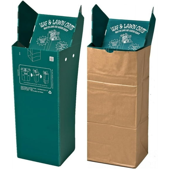 Leaf&Lawn Chute-3 Pack, 3 Count Green Yard Waste Bags, Heavy Duty, 3E 1 Gallon Capacity Each, Unscented, Garden
