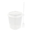 thumbnail image 4 of Asporto 17 oz Clear Plastic Salad To Go Cup - with Clear Lid and Fork - 3 1/2" x 3 1/2" x 4" - 100 count box, 4 of 10