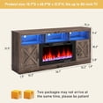 thumbnail image 3 of ChVans Fireplace TV Stand for TVs up to 80" with 36" Electric Fireplace, Farmhouse Entertainment Center with LED, Wooden Media Console for Living Room, Bedroom, 3 of 9