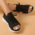 thumbnail image 6 of THDHVS Wedge Sandals for Women,Women's Fashion Casual Summer Solid Color Wedge Heel Fish Mouth Strap Sandals Black 6.5, 6 of 6