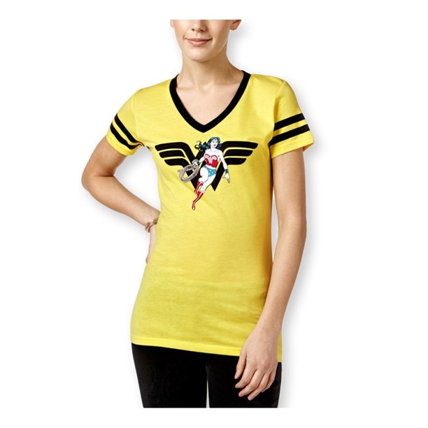 Bioworld Womens SS Wonder Woman Graphic T-Shirt, Amarillo, Grande Bioworld Camiseta gráfica