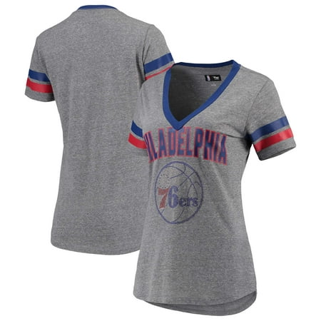 Philadelphia 76ers G-III 4Her by Carl Banks Women's Walk Off Crystal Applique Logo V-Neck T-Shirt -